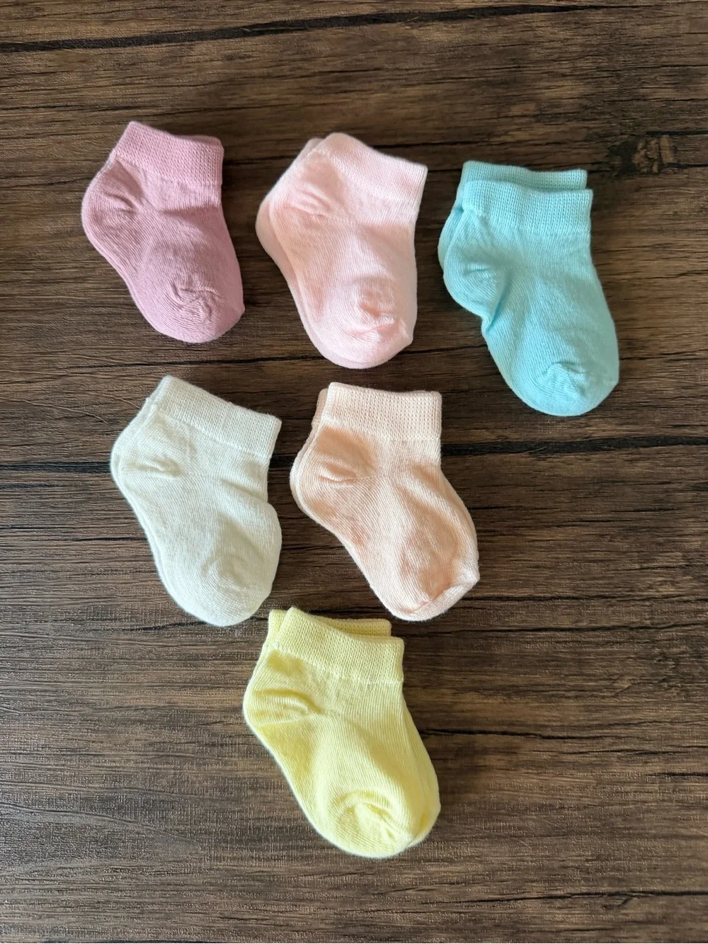 Baby Pastel Ankle Socks - 6 Pack, Multi-Color - Brand New